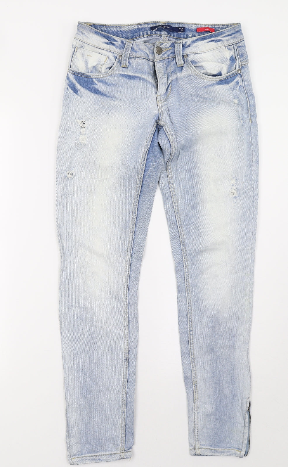 RESERVED Womens Blue  Denim Straight Jeans Size 26 L32 in