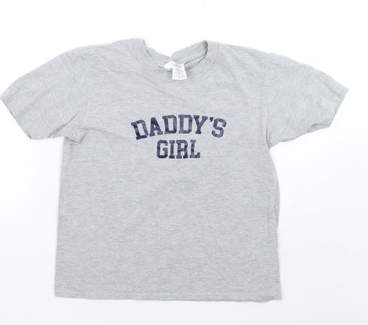 Gildan Girls Grey   Basic T-Shirt Size L