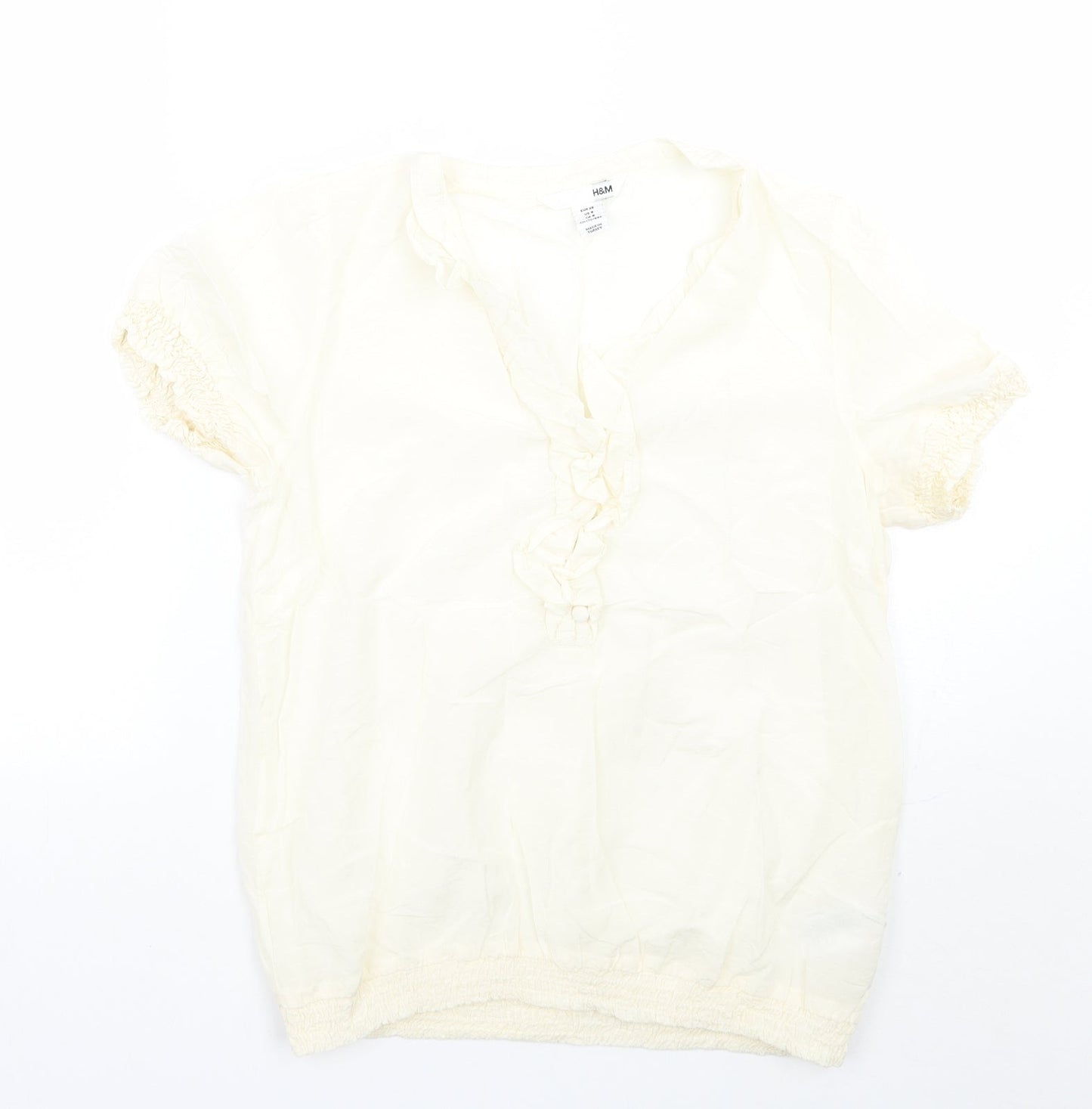 H&M Womens Ivory   Basic Blouse Size 10