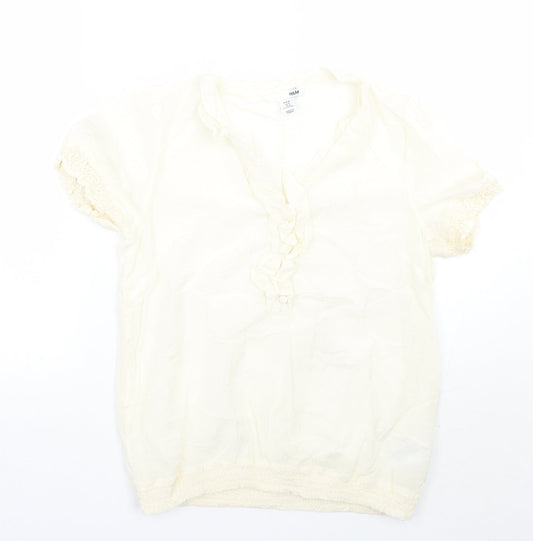 H&M Womens Ivory   Basic Blouse Size 10