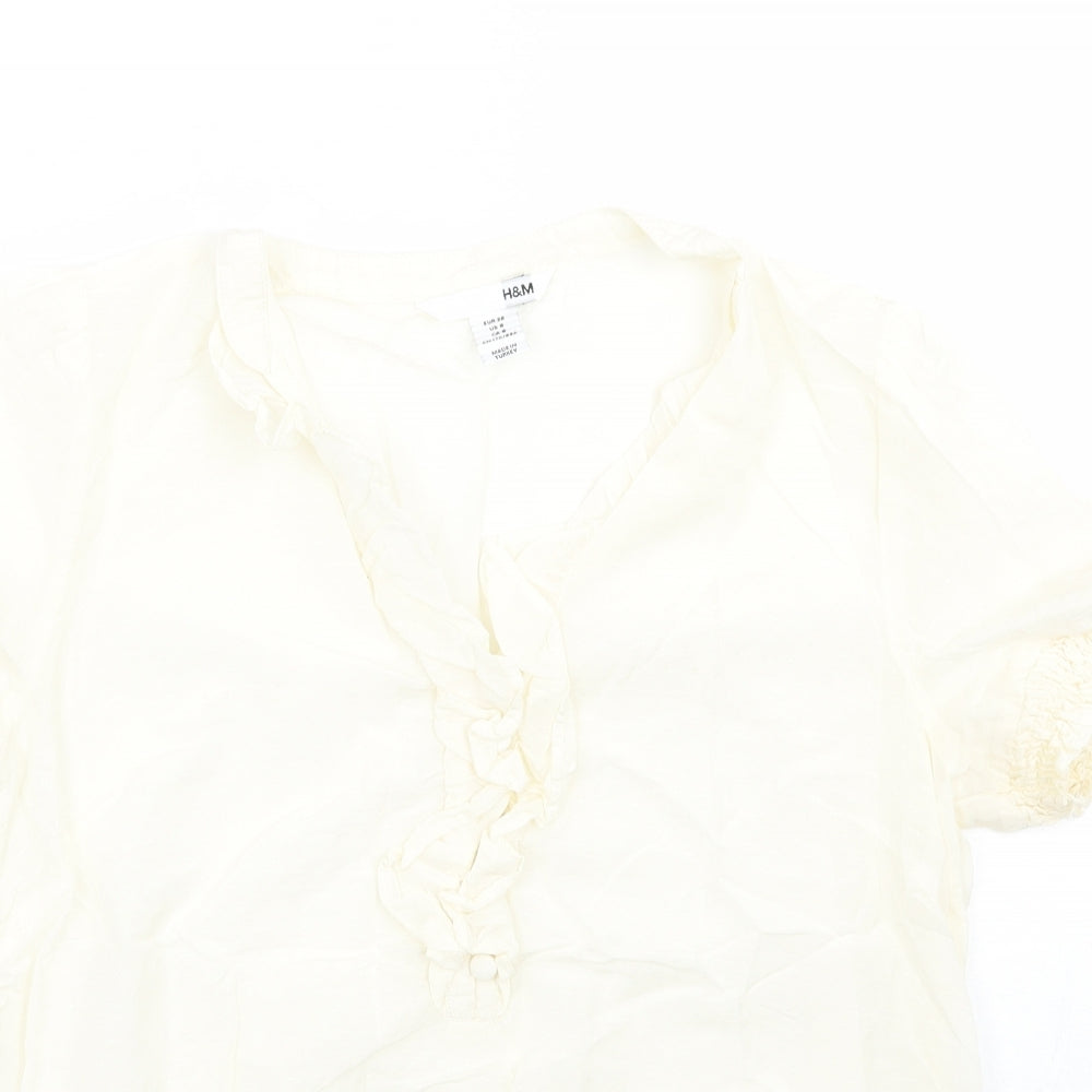 H&M Womens Ivory   Basic Blouse Size 10