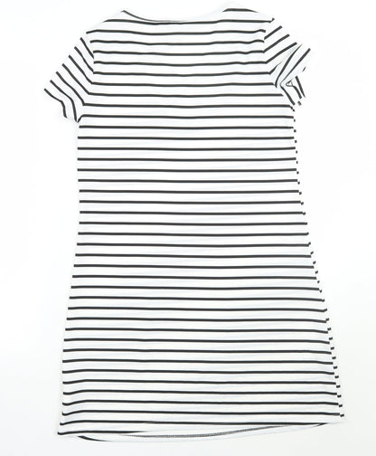 SHEIN Womens White Striped  A-Line  Size S