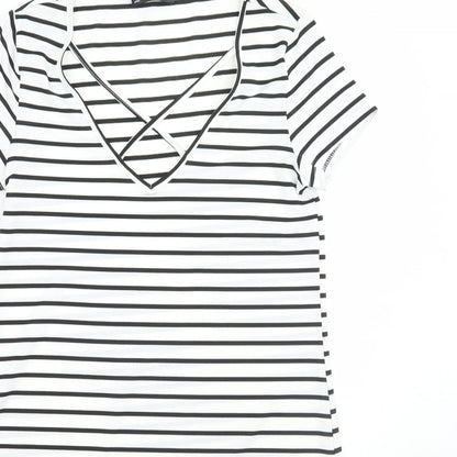 SHEIN Womens White Striped  A-Line  Size S