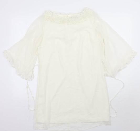 A wear Womens White   Basic Blouse Size 10