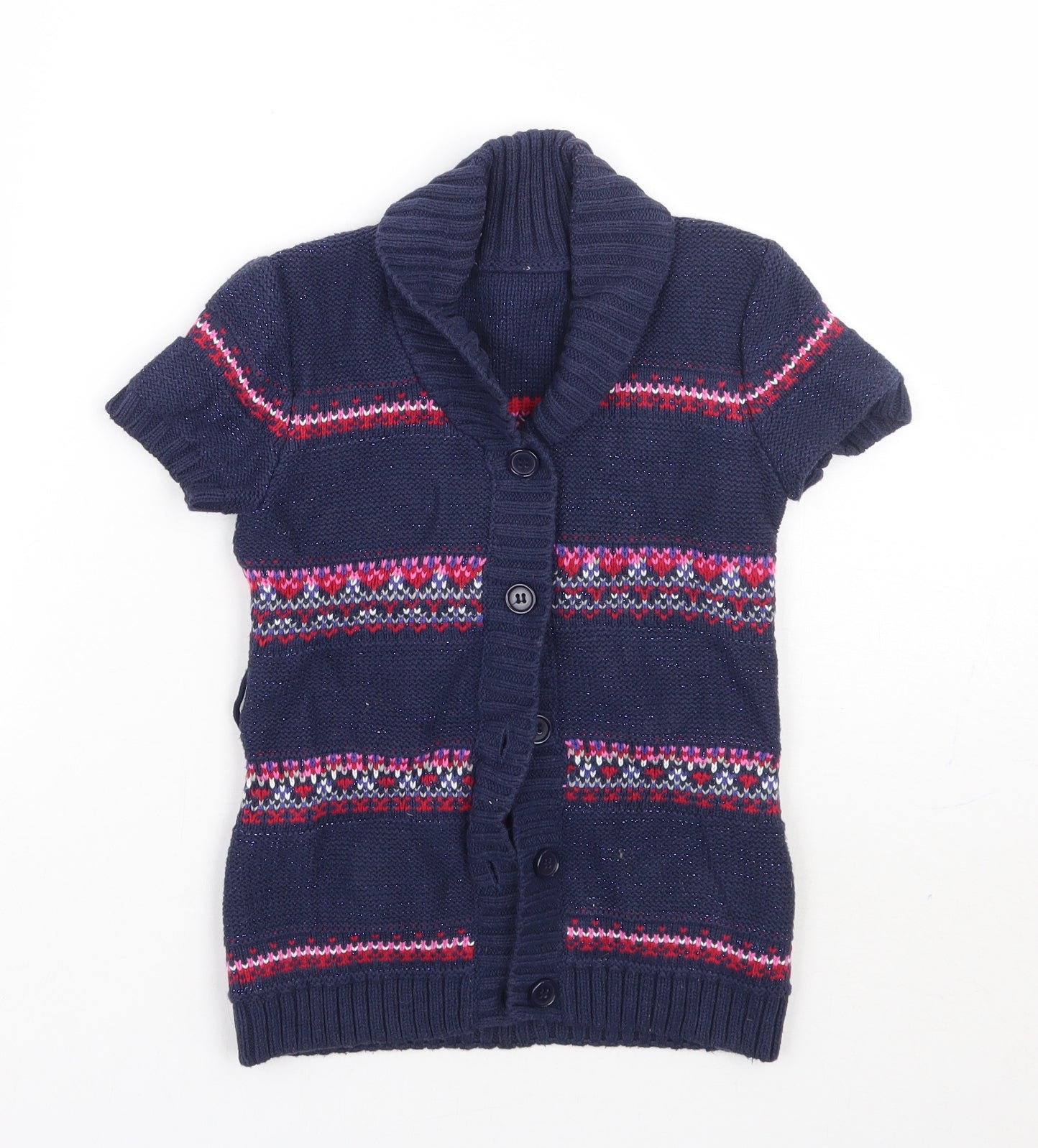 Matalan Girls Purple Fair Isle  Cardigan Jumper Size 18-24 Months