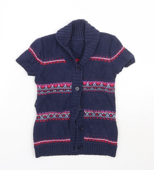 Matalan Girls Purple Fair Isle  Cardigan Jumper Size 18-24 Months