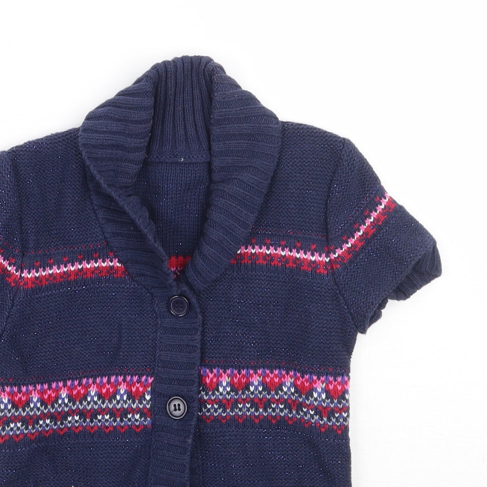 Matalan Girls Purple Fair Isle  Cardigan Jumper Size 18-24 Months