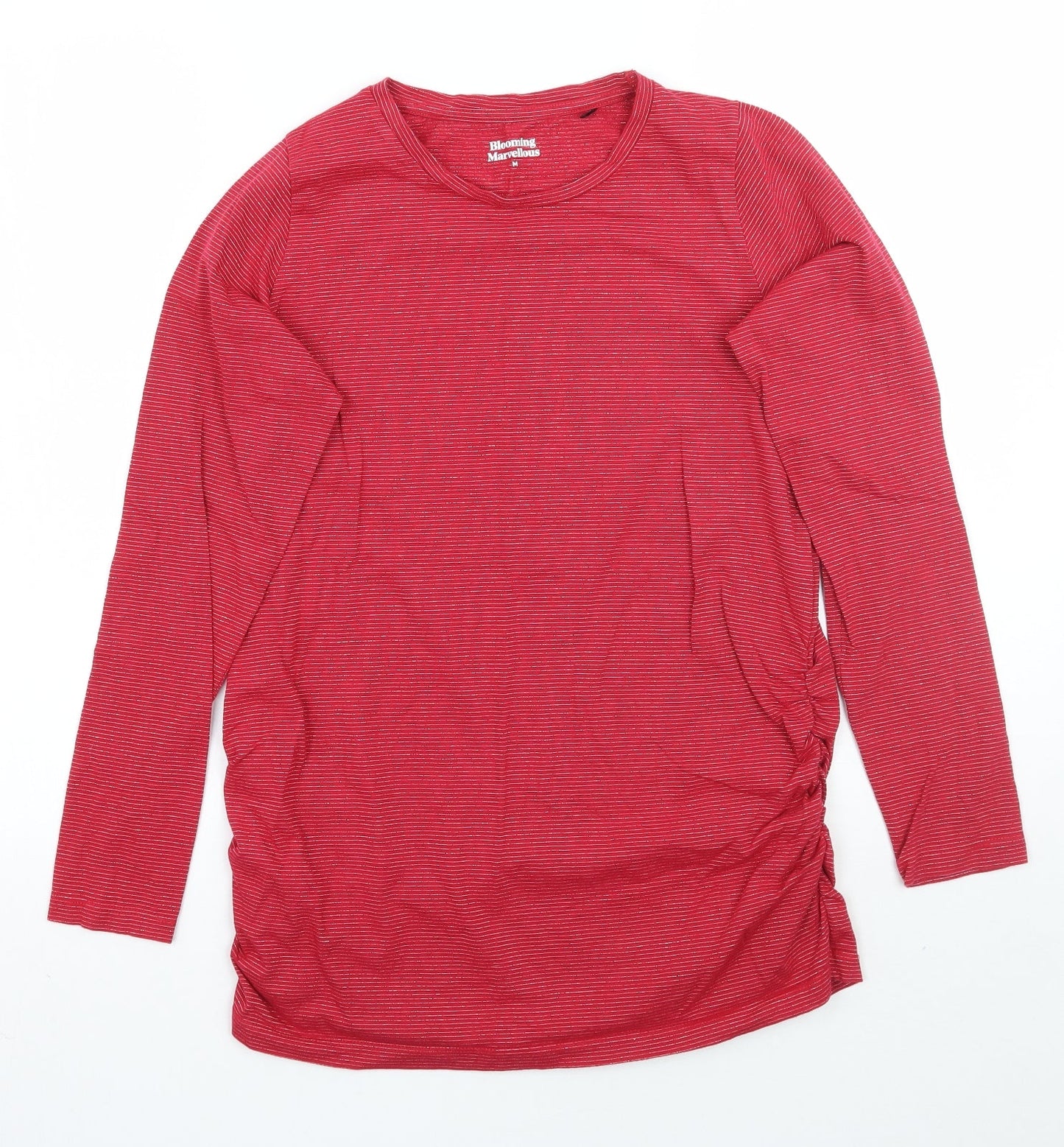 Blooming Marvellous Womens Red Striped  Basic T-Shirt Size M