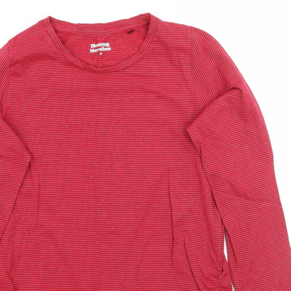 Blooming Marvellous Womens Red Striped  Basic T-Shirt Size M