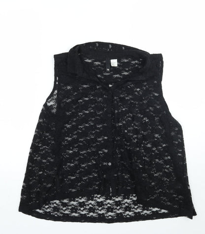 Preloved H&M Womens Black   Basic Button-Up Size 16 - Front