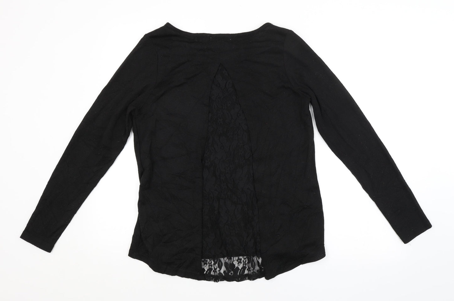 INSIDE Womens Black Floral  Pullover Jumper Size S