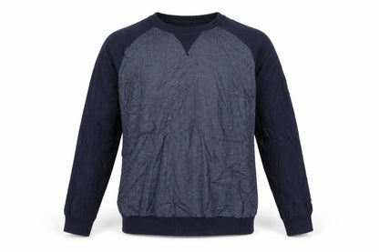 Front view of Easy men’s blue jumper, size M