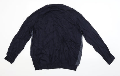 Back view of Easy men’s blue jumper, size M