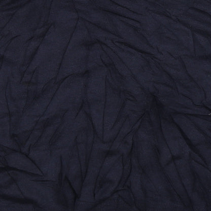 Brand and care label for Easy men’s blue jumper, size M