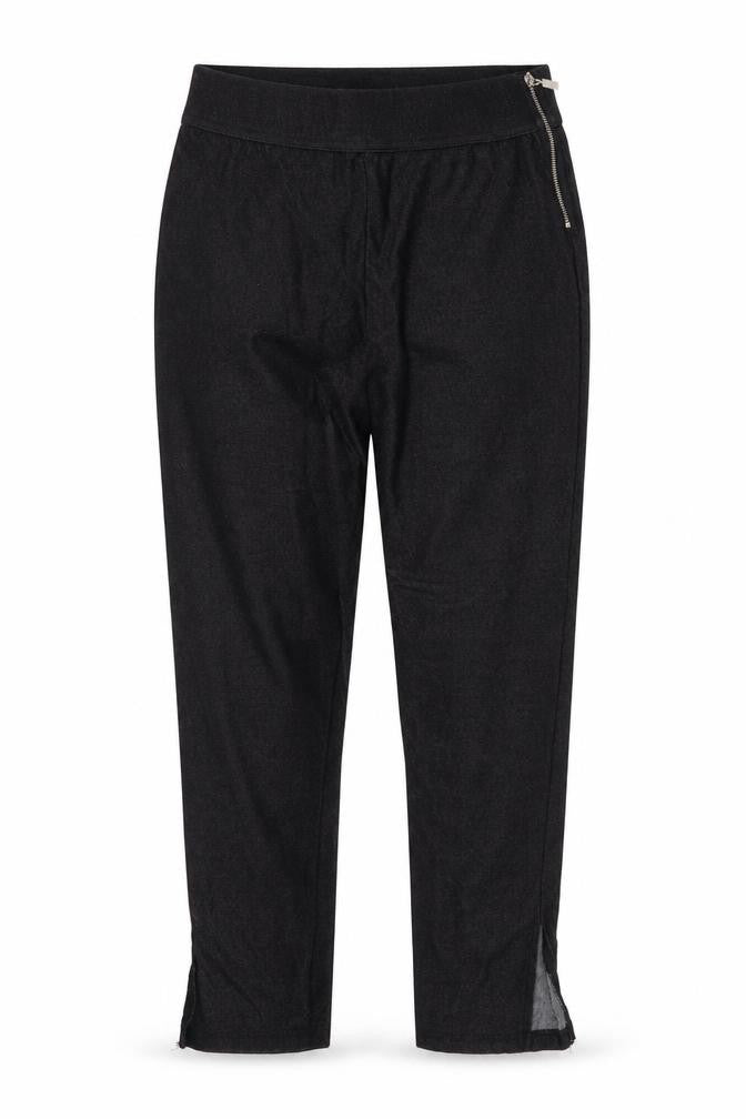 Select Womens Black   Cropped Trousers Size M L25 in - Side Zip