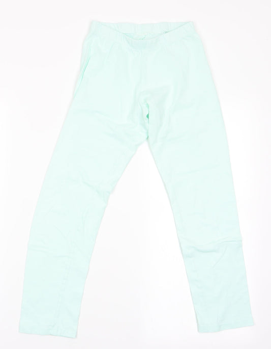 Preworn Girls Green Solid   Pyjama Pants