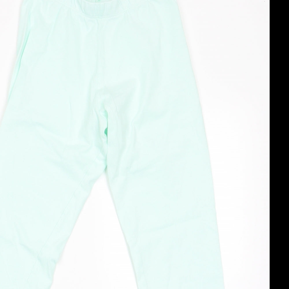 Preworn Girls Green Solid   Pyjama Pants