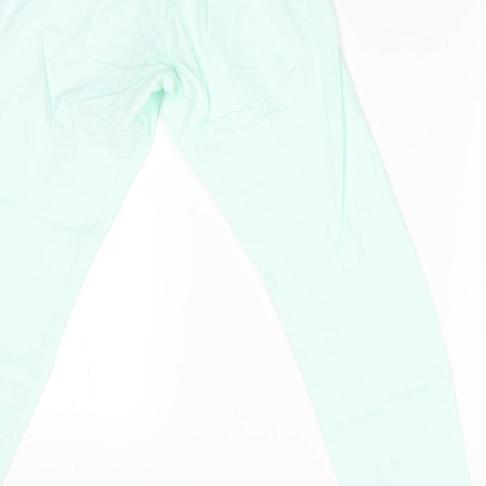 Preworn Girls Green Solid   Pyjama Pants