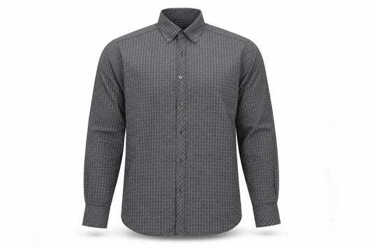Next Mens Grey Check   Button-Up Size M