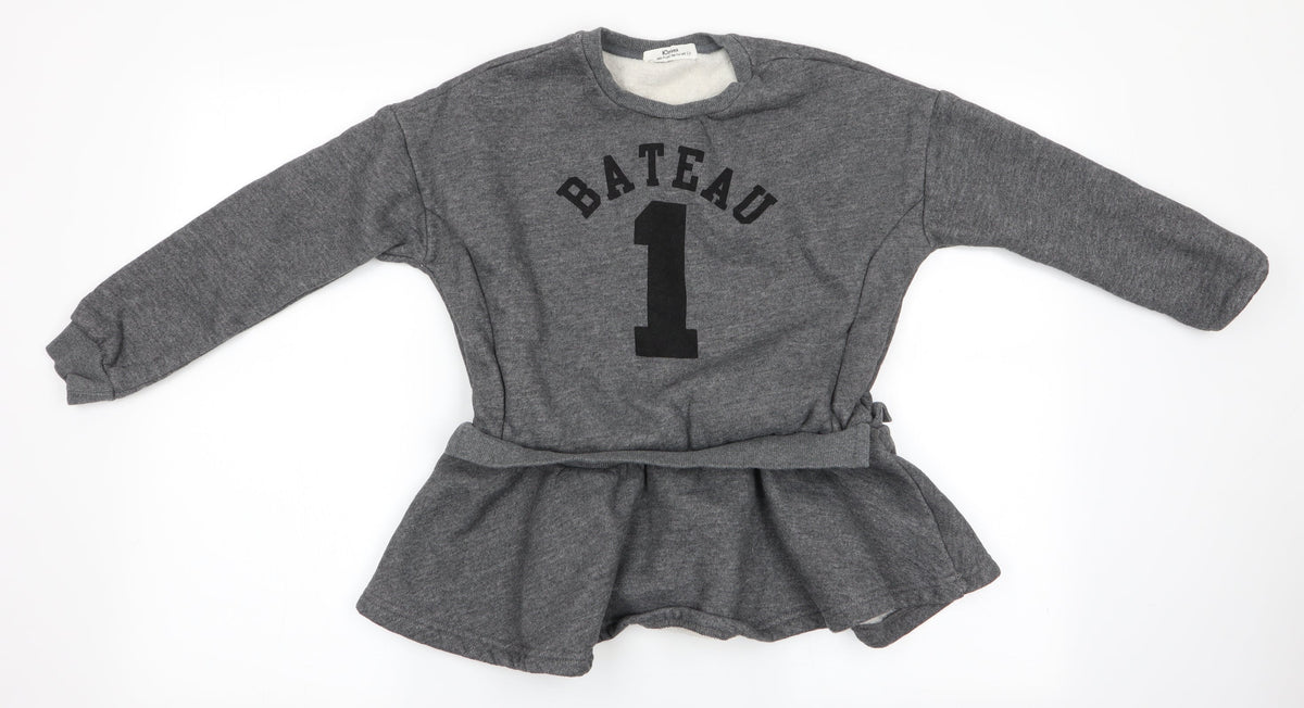 After a long time you will Girls Grey   Pullover Sweatshirt Size 11-12 Years  - Bateau 1