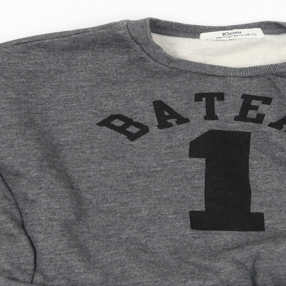 After a long time you will Girls Grey   Pullover Sweatshirt Size 11-12 Years  - Bateau 1