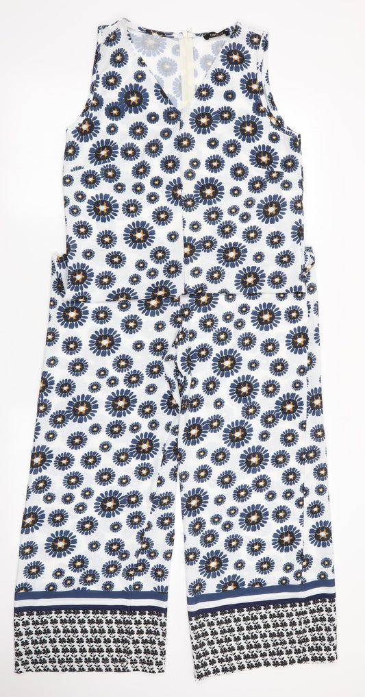 Talco Womens Blue Floral  Jumpsuit One-Piece Size S L25 in