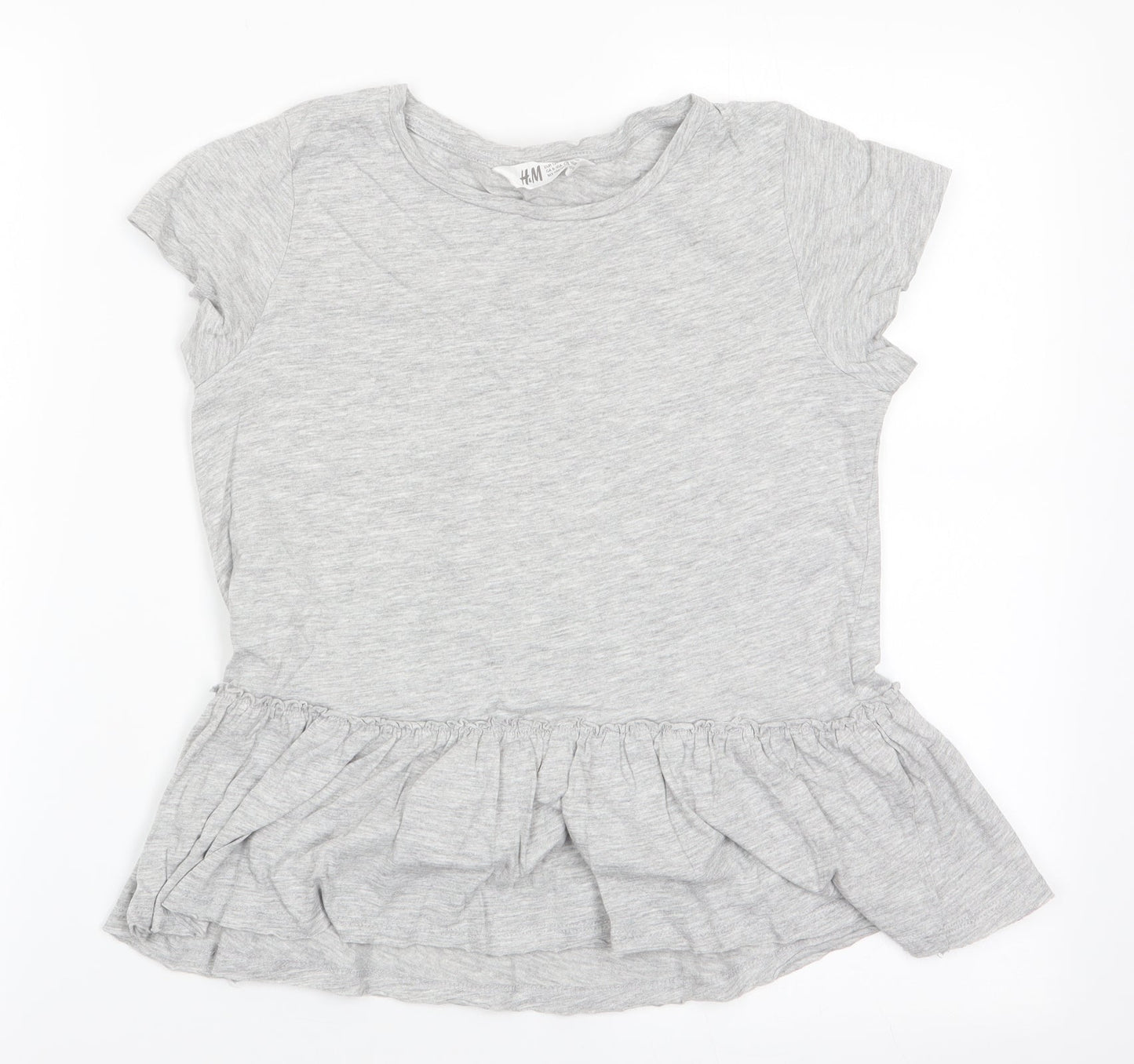 H&M Girls Grey   Basic T-Shirt Size 9-10 Years