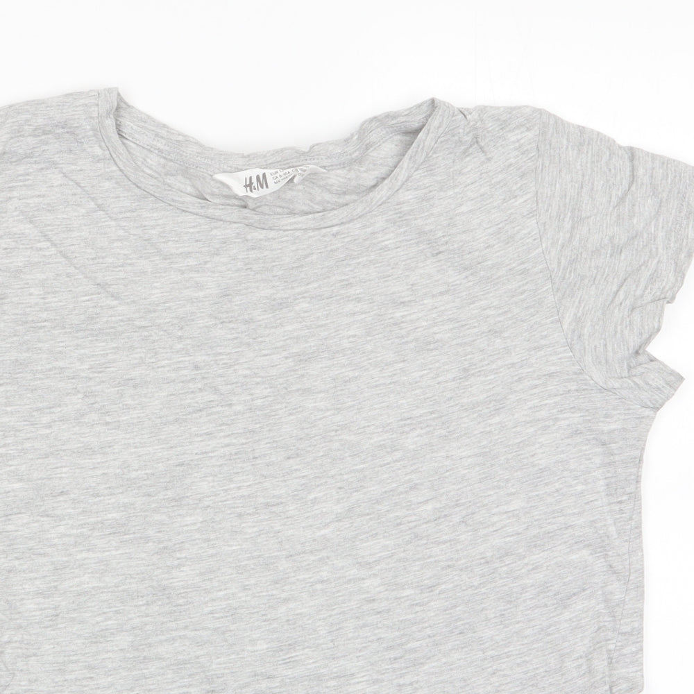 H&M Girls Grey   Basic T-Shirt Size 9-10 Years