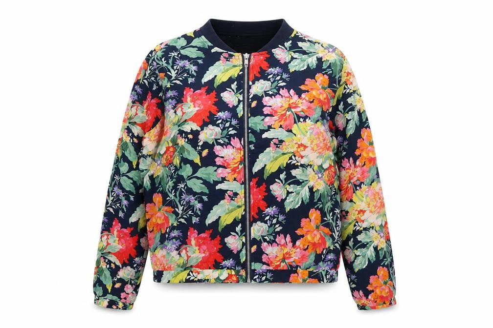 Visage Womens Multicoloured Floral  Windbreaker Jacket Size 10