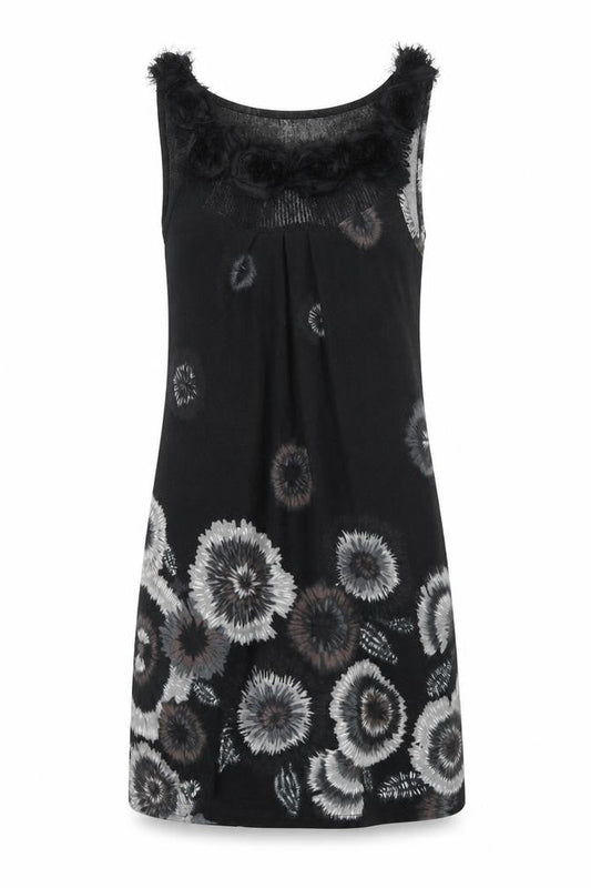 AX Paris Womens Black Floral  Tank Dress  Size 10