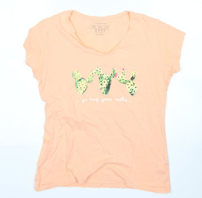 Additional front view of Atmosphere women’s pink basic t-shirt, size UK 12