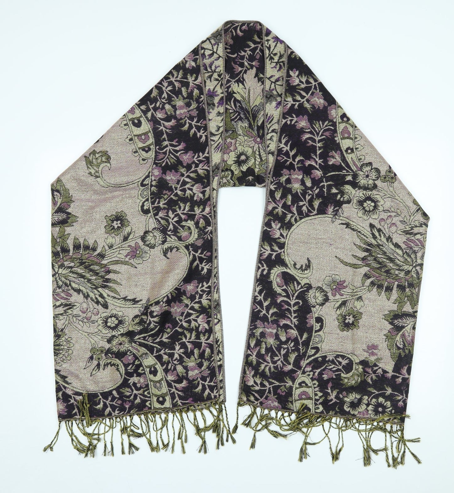 Preworn Womens Gold Floral   Scarf