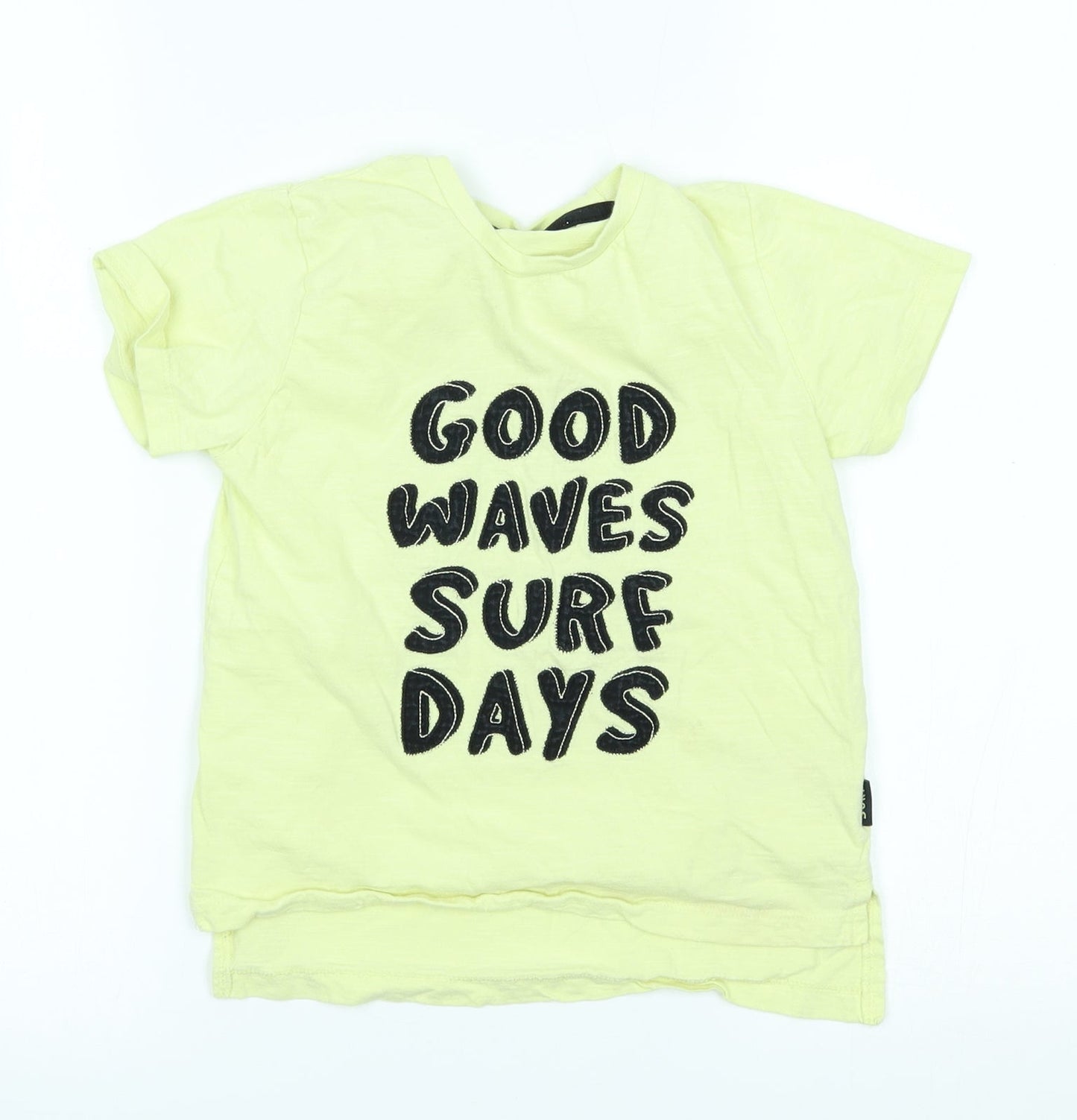 Primark Boys Yellow   Basic T-Shirt Size 6-7 Years  - surf