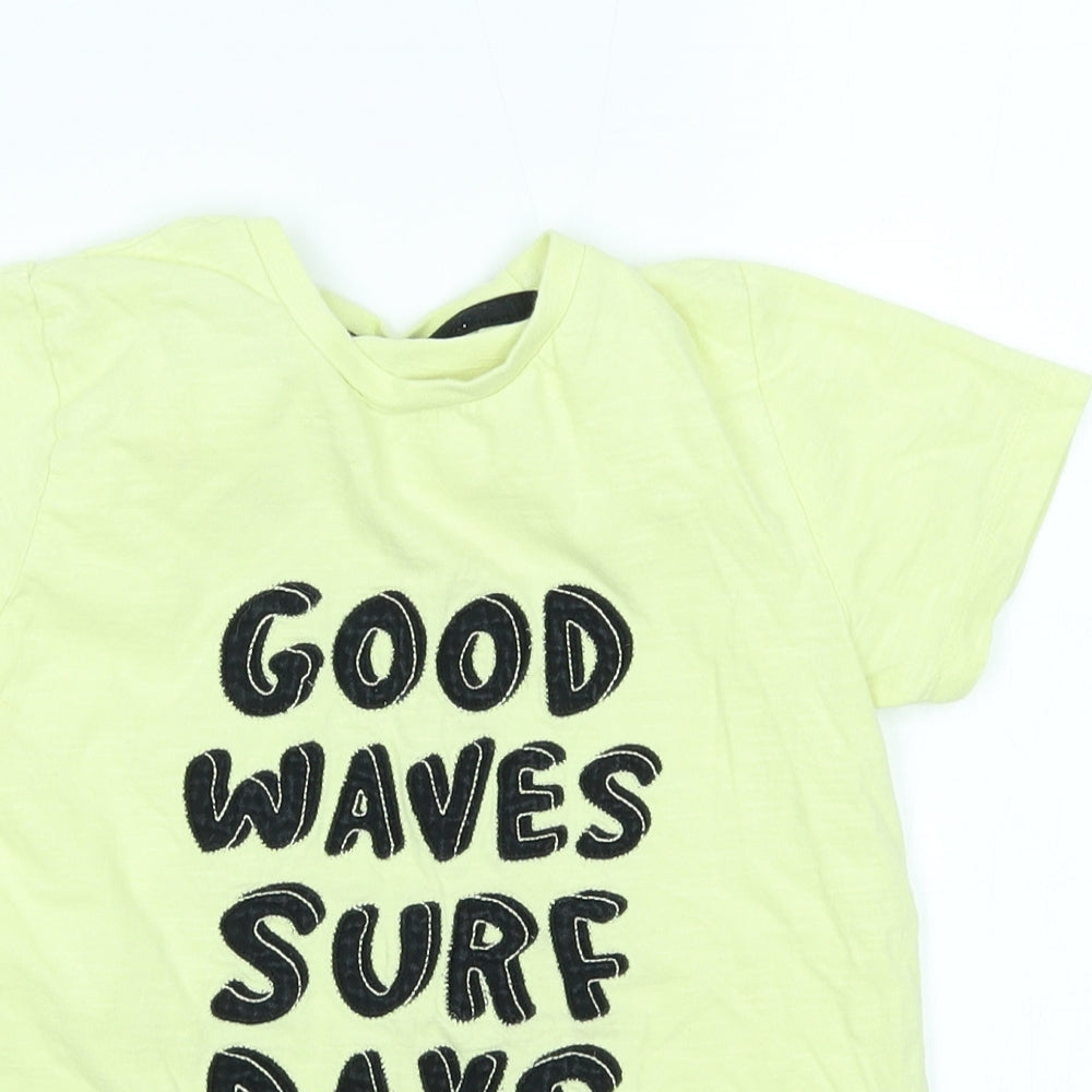 Primark Boys Yellow   Basic T-Shirt Size 6-7 Years  - surf