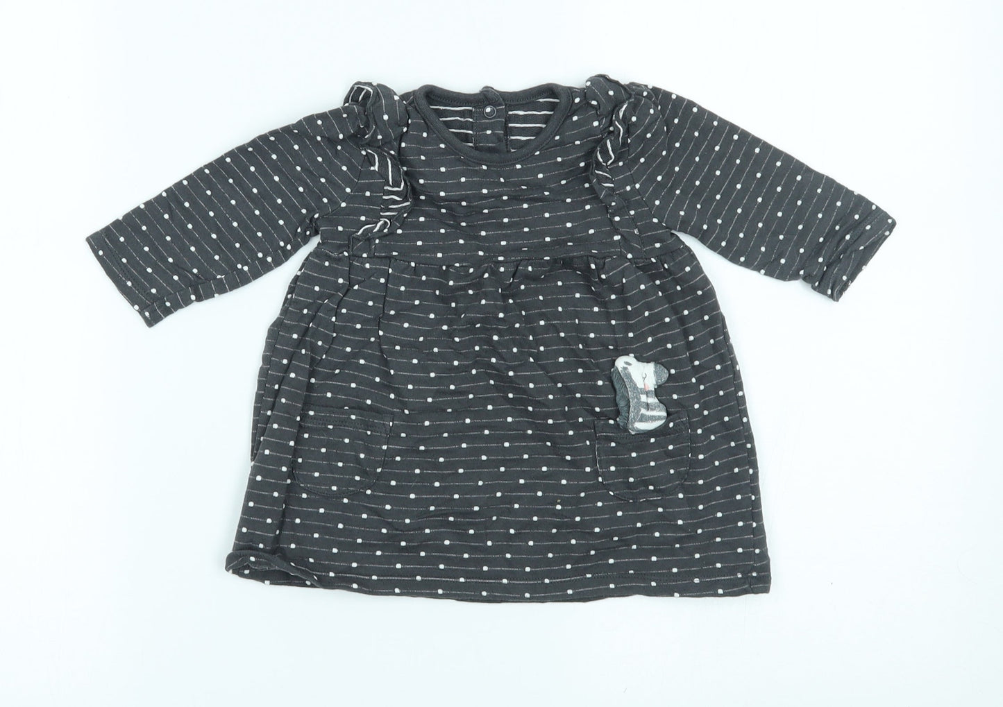 George Girls Grey Polka Dot  A-Line  Size 3-6 Months