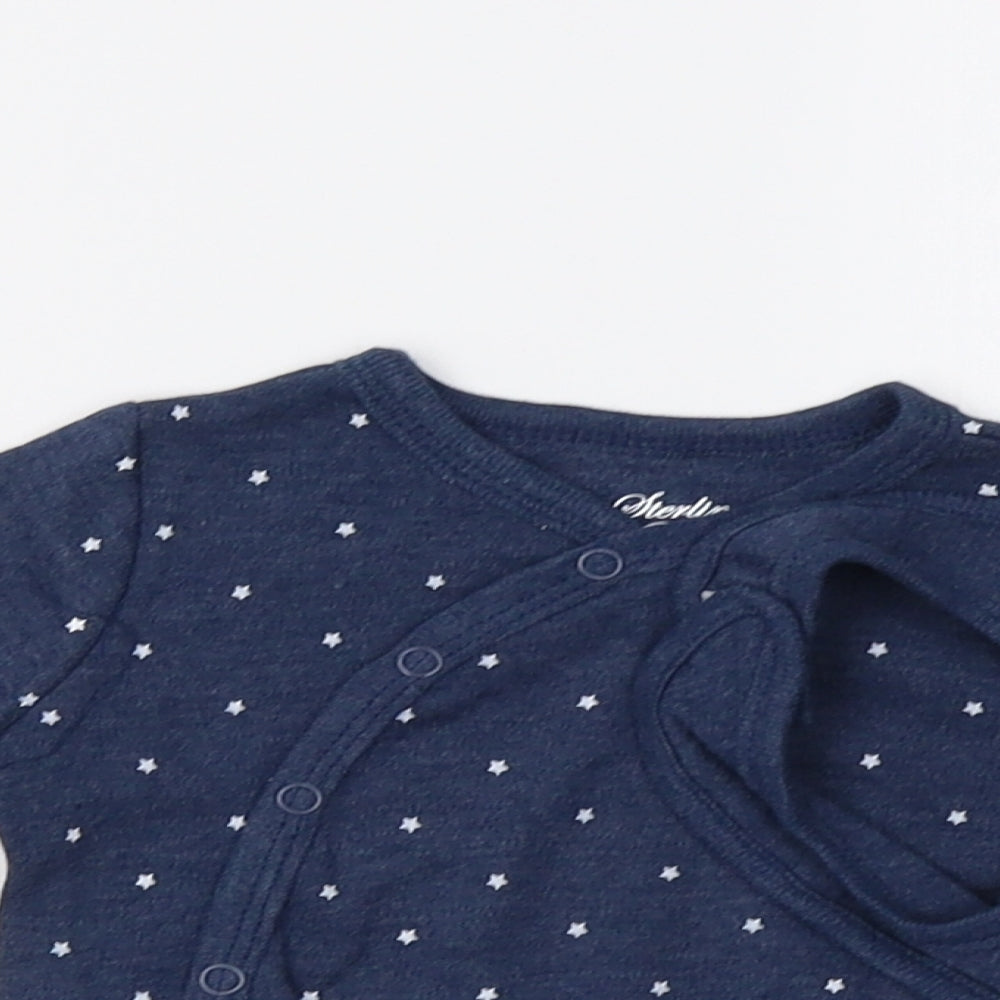 Sterling Baby Baby Blue   Basic T-Shirt Size 0-3 Months  - Star Print