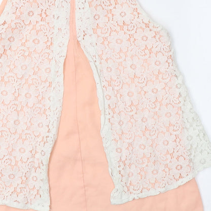 Apricot Womens Pink Floral  Basic Blouse Size 8