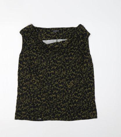 Warehouse Womens Green Animal Print  Basic Tank Size 14