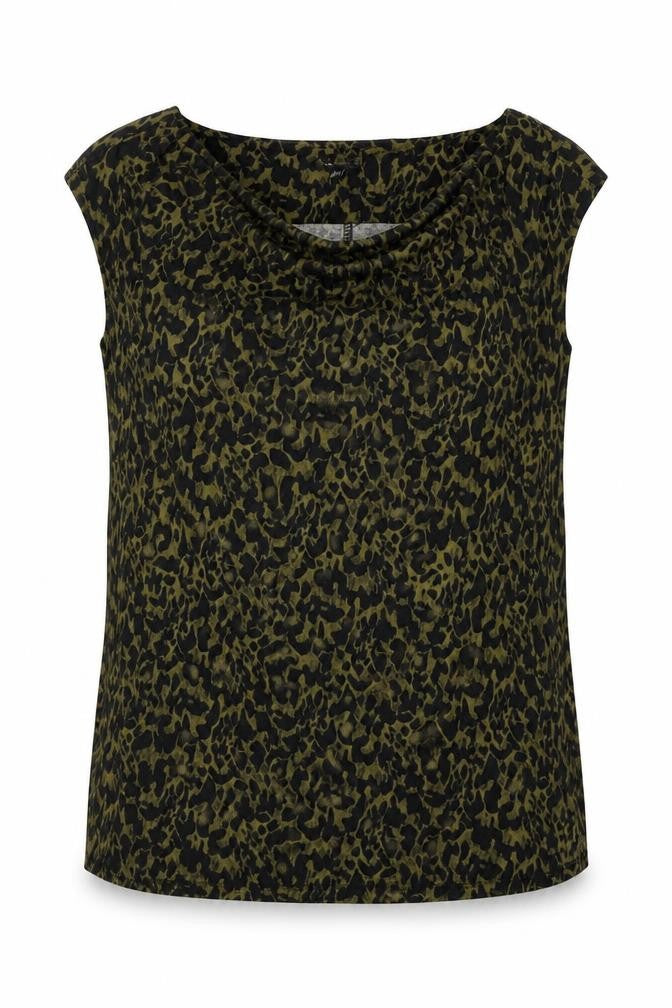 Warehouse Womens Green Animal Print  Basic Tank Size 14