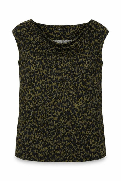 Warehouse Womens Green Animal Print  Basic Tank Size 14