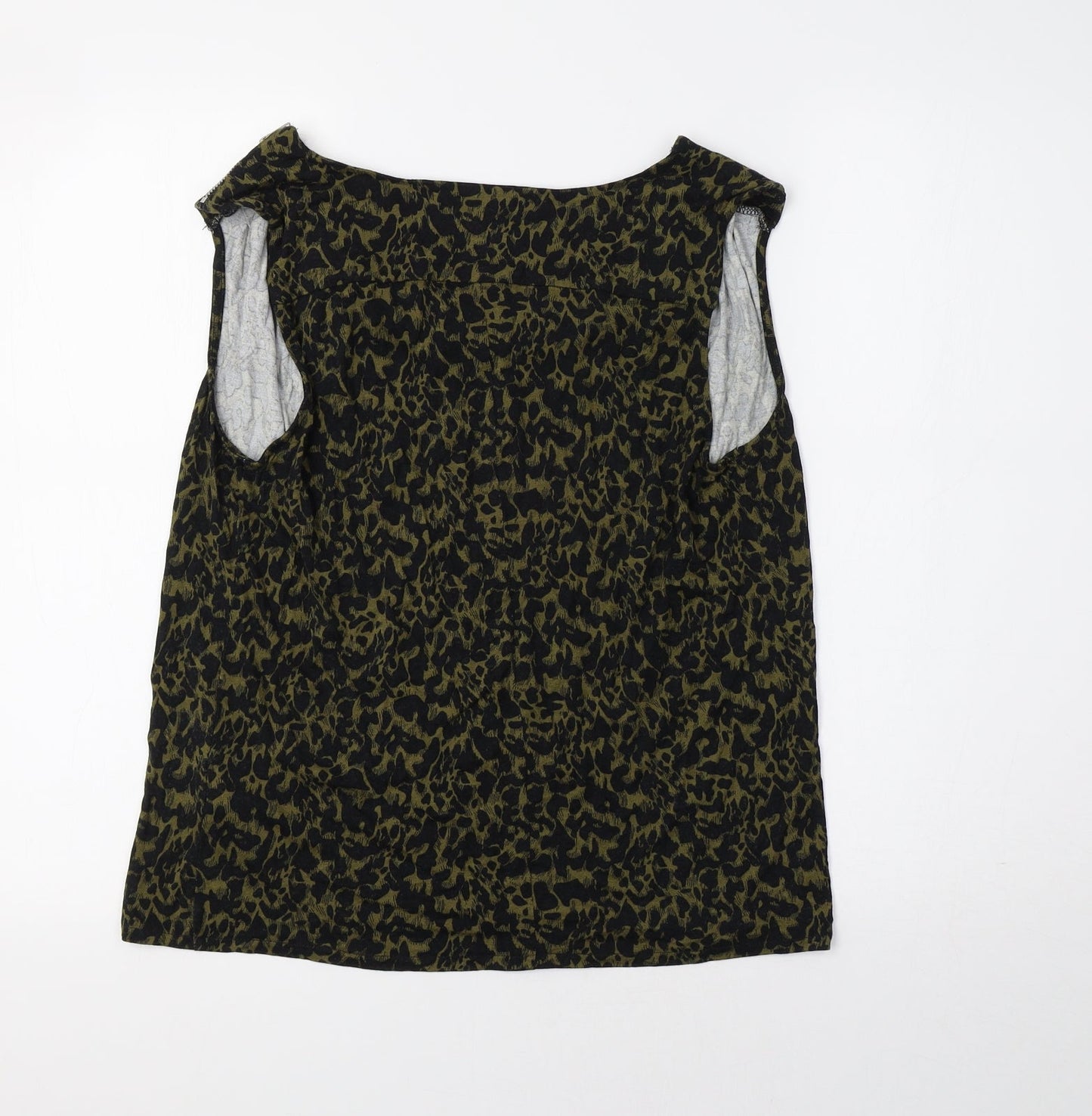 Warehouse Womens Green Animal Print  Basic Tank Size 14