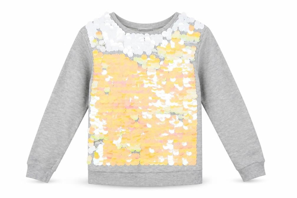 BlueZoo Girls Grey   Pullover Sweatshirt Size 9-10 Years  - Sequinned