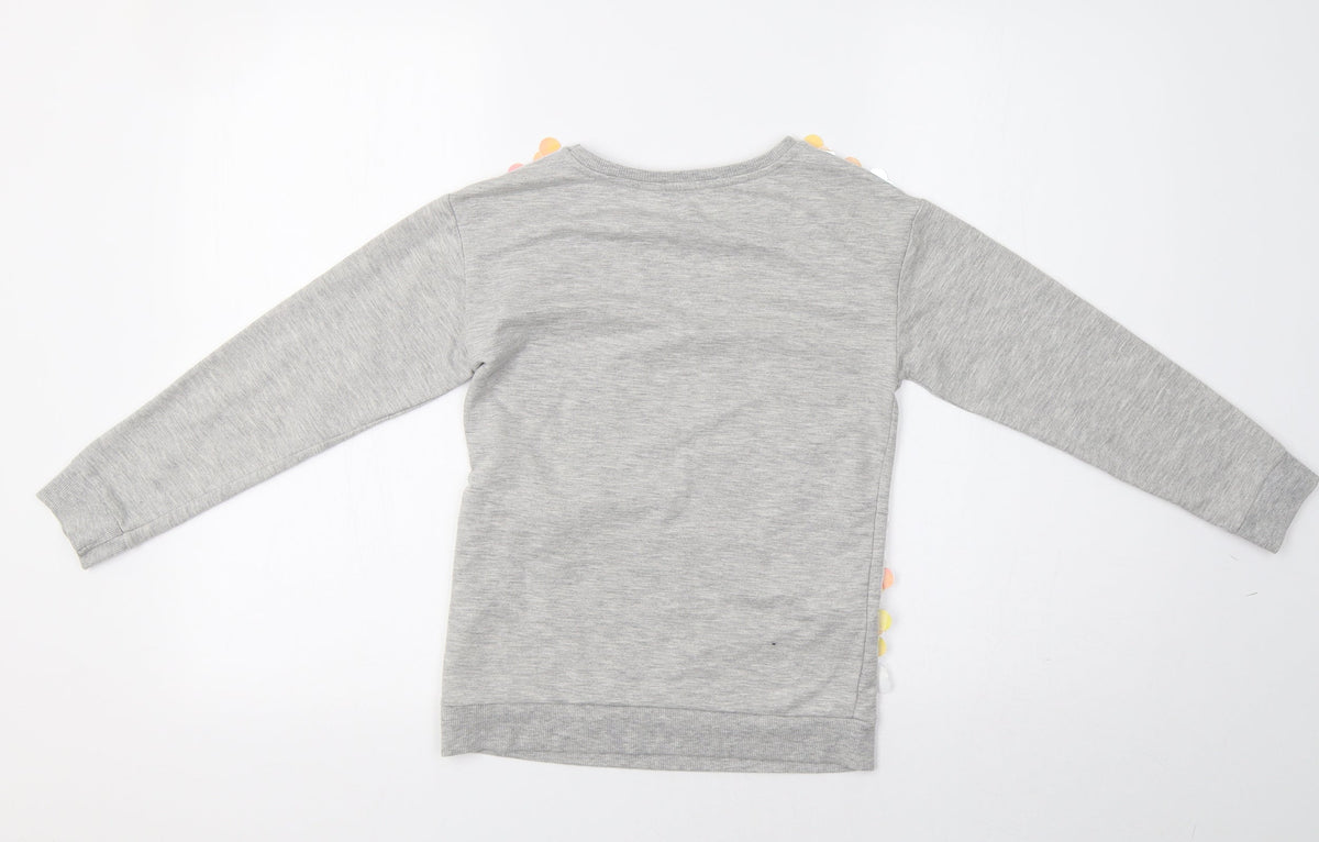 BlueZoo Girls Grey   Pullover Sweatshirt Size 9-10 Years  - Sequinned
