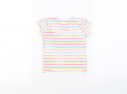 Back view of Primark Baby White Striped Basic T-Shirt, size 18-24, Months