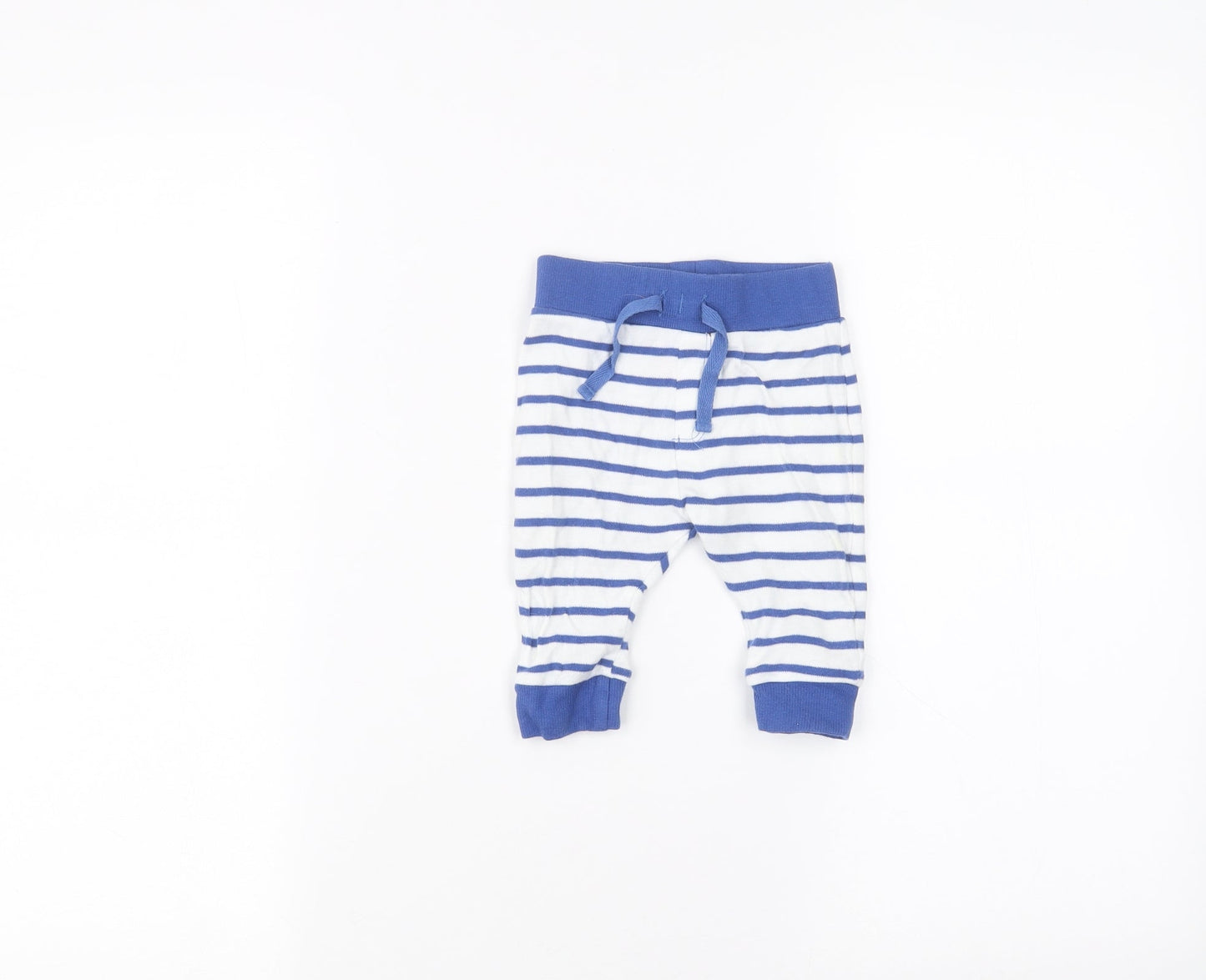 Mothercare Baby White Striped  Sweatpants Trousers Size 3-6 Months