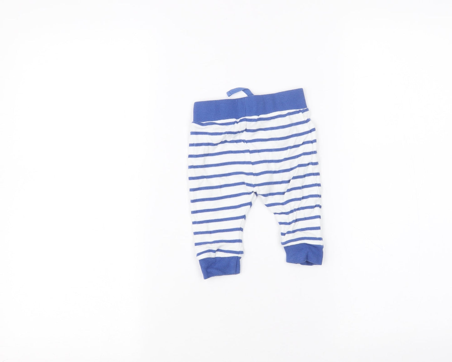 Mothercare Baby White Striped  Sweatpants Trousers Size 3-6 Months