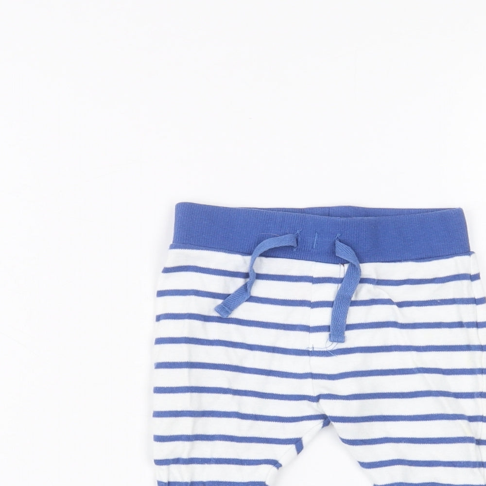 Mothercare Baby White Striped  Sweatpants Trousers Size 3-6 Months