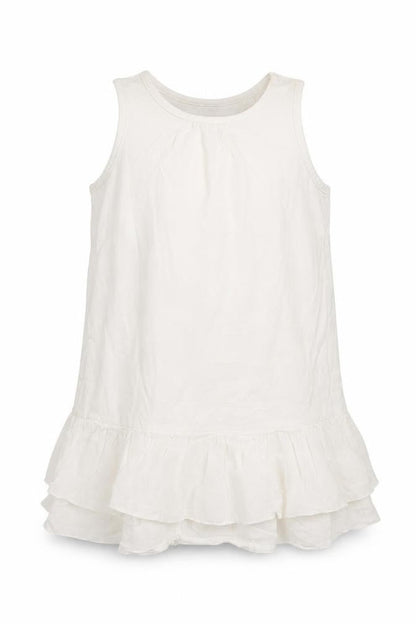 Front view of COMBI MINI girls’ white basic t-shirt, size 5, years