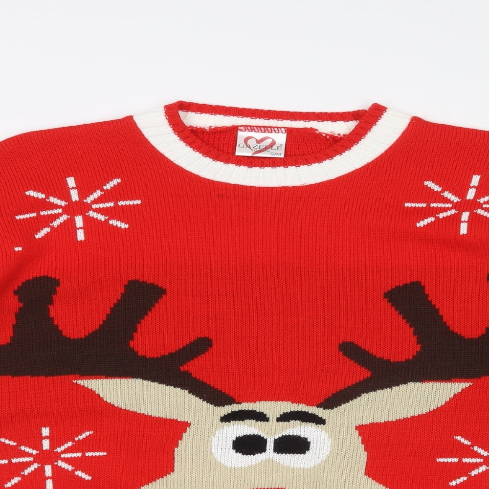 GAZELLE Womens Red   Pullover Sweatshirt Size M  - CHRISTMAS