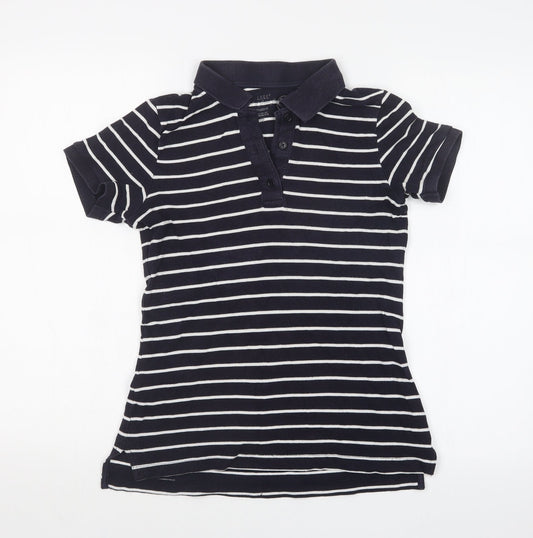 H&M Womens Blue Striped  Basic Polo Size S